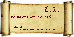 Baumgartner Kristóf névjegykártya