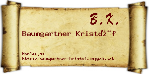 Baumgartner Kristóf névjegykártya