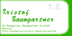 kristof baumgartner business card