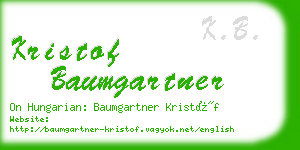 kristof baumgartner business card